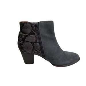 Vionic Naomi Charcoal Ankle Boots with Snakeskin Accent 8
